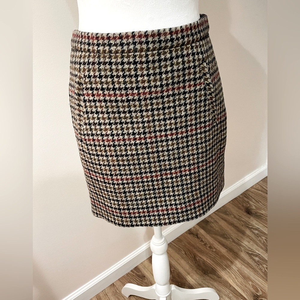 J Crew Houndstooth Mini Skirt Size 00
